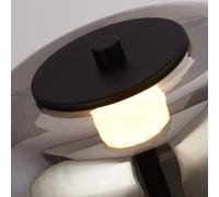 Searchlight Frisbee LED floor lamp, glass lampshade