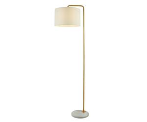 Searchlight Hangman Gold Floor Lamp With White Marble Base