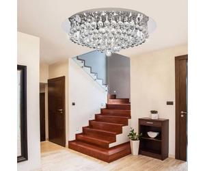 Searchlight Hanna ceiling chrome glass crystal globes 55 cm