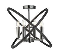 Searchlight Hoopla 4 Light Semi Flush Pewter