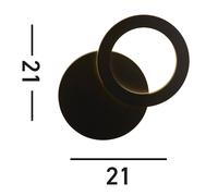 Searchlight Hyde LED outdoor wall light, black, Ø 21 cm, aluminium, indirect