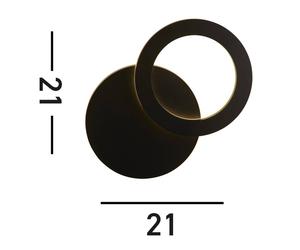 Searchlight Hyde LED outdoor wall light, black, Ø 21 cm, aluminium, indirect
