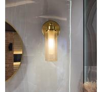 Searchlight Imperial wall light, brass, 1-bulb, steel, glass, IP44
