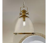 Searchlight Industrial pendant light, brass-coloured/clear, glass, E27