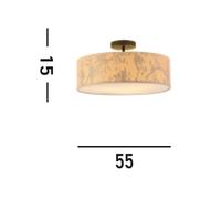 Searchlight Isla ceiling light, Ø 55 cm, brown, beige, bamboo, steel