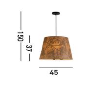 Searchlight Isla pendant light, Ø 45 cm, brown, beige, bamboo, steel