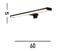 Searchlight Kos LED mirror light, width 60 cm, black aluminium IP44