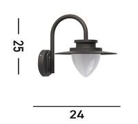 Searchlight LED outdoor wall light Texas, IP54, graphite-coloured metal