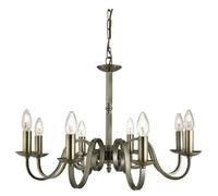 Richmond 8 Light Chandelier Antique Brass Finish, E14 - Antique Brass