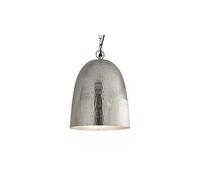 Searchlight Lighting 2093-35SS Large Hammered Single Light Matt Nickel Ceiling Pendant