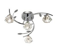 Searchlight Lighting 2634-4CC Sierra 4 Light Semi Flush Ceiling Fitting In Polished Chrome Finish With Sculptured Glass Shades