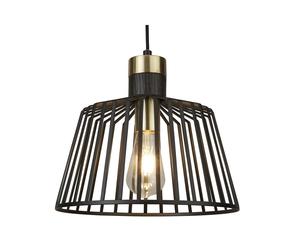 Searchlight Lighting 400140 Searchlight Bird Cage Single Light Large Ceiling Pendant in Black And Satin Brass Finish