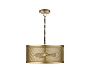 Searchlight Lighting 400624 Searchlight Fishnet 3 Light Ceiling Pendant in Matt Gold Finish