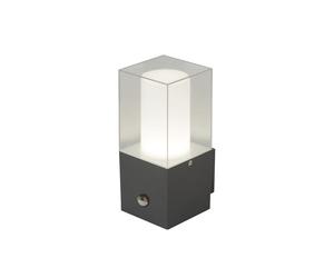 Searchlight Lighting 400641 Granada Single Light Outdoor Wall Fitting with PIR Sensor in Grey Finish And Polycarbonate Diffuser