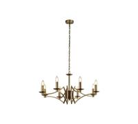 Searchlight Lighting 47165 Searchlight Ascot 8 Light Chandelier in Antique Brass Finish