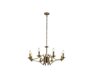 Searchlight Lighting 47165 Searchlight Ascot 8 Light Chandelier in Antique Brass Finish