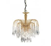 Searchlight Lighting 5173-3 Waterfall 3 Light Crystal Ceiling Fitting with Gold Finish