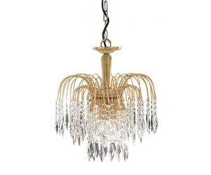 Searchlight Lighting 5173-3 Waterfall 3 Light Crystal Ceiling Fitting with Gold Finish