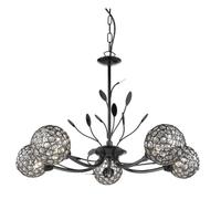 Searchlight Lighting 5575-5BC Bellis II 5 Light Ceiling Pendant In Black Chrome Finish