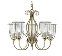 Searchlight Lighting 6355-5AB Silhouette Antique Brass 5 Light Ceiling Fitting