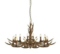 Searchlight Lighting 6416-12BR Stag 12 Light Ceiling Fitting in Rustic Brown Finish