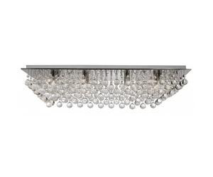 Searchlight Lighting 6728-8CC Hanna 8 Light Flush Ceiling Fitting in Polished Chrome and Crystal Finish