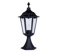 Searchlight Lighting 82503BK Alex Single Light Bollard Lamp In Black Finish With Clear Glass