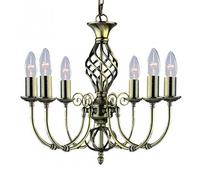 Searchlight Lighting 8396-6 Zanzibar 6 Light Multi-Arm Ceiling Fitting in Antique Brass Finish