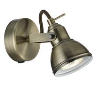 Searchlight Lighting 1541AB Focus Switched Single Light Spotlight Fixture in Antique Brass
