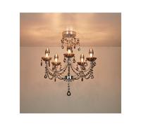 Searchlight Lighting Luna 5 Light Semi-Flush Bathroom Chandelier Ceiling Fitting In Polished Chrome Finish With Smoked Glass