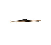 Ceiling Light Black Bloom LED & Wood CCT Searchlight 32103-1BK [EEK: G]