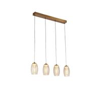 Searchlight Lighting Searchlight Cyclone LED Champagne Glass 4 Light Bar Ceiling Pendant Light In Bronze Finish