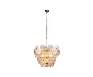 Searchlight Lighting Searchlight Wagon Wheel Large 9 Light Chandelier In Bronze Finish with Amber Glass