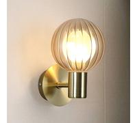 Searchlight Lumisphere bathroom wall lamp, cream/brass colour, height 12 cm
