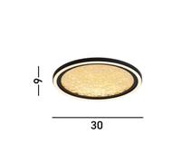 Searchlight Luna LED ceiling lamp, Ø 30 cm, black/gold, metal