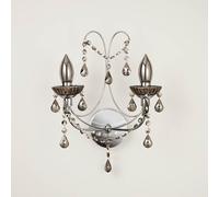 Searchlight Luna Twin Bathroom Wall Light - Smoked