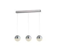 Searchlight Marbles 3 Light LED Globe Pendant Crushed Ice Effect Shade Chrome