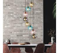 Searchlight Mardi Gras II pendant light, 8-bulb, round