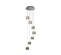 Searchlight Margot 7 Light LED Glass Cascade Ceiling Pendant - Smoked