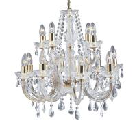 Searchlight Lighting Marie Therese Crystal Chandelier 12 Light Polished Brass Fi