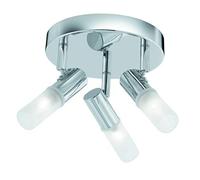 Searchlight Mars 3 Light Plate Bathroom Spot Light IP44 7213CC-LED Chrome Glass