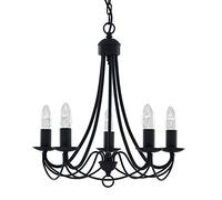 Searchlight Maypole 5 Light Classical Matt Black Ceiling Fitting Chandelier New