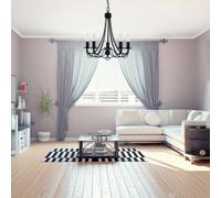 Searchlight Maypole chandelier matt black, 5-bulb