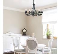 Searchlight Lighting Maypole 8 Light Chandelier Black Finish, E14