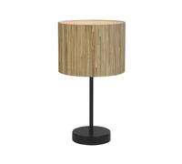 Searchlight Meadow table lamp, brown, black, natural fibre, steel