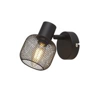 Searchlight Meshy Cage Single Spotlight - Black