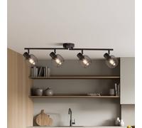Searchlight Meshy downlight, black, metal, 4-bulb, E14, 79 cm
