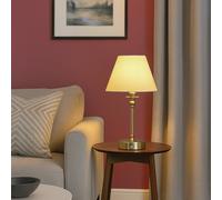 Searchlight Metal Rechargeable LED Table Lamp - Brass&White