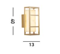Searchlight Mirage LED wall light, height 40 cm, gold, steel, IP44