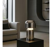 Searchlight Mushroom Port Rechargeable LED Table Lamp-Chrome